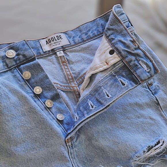 AGOLDE Jaden Jean Short in Swapmeet Blue size 25 - Picture 10 of 16